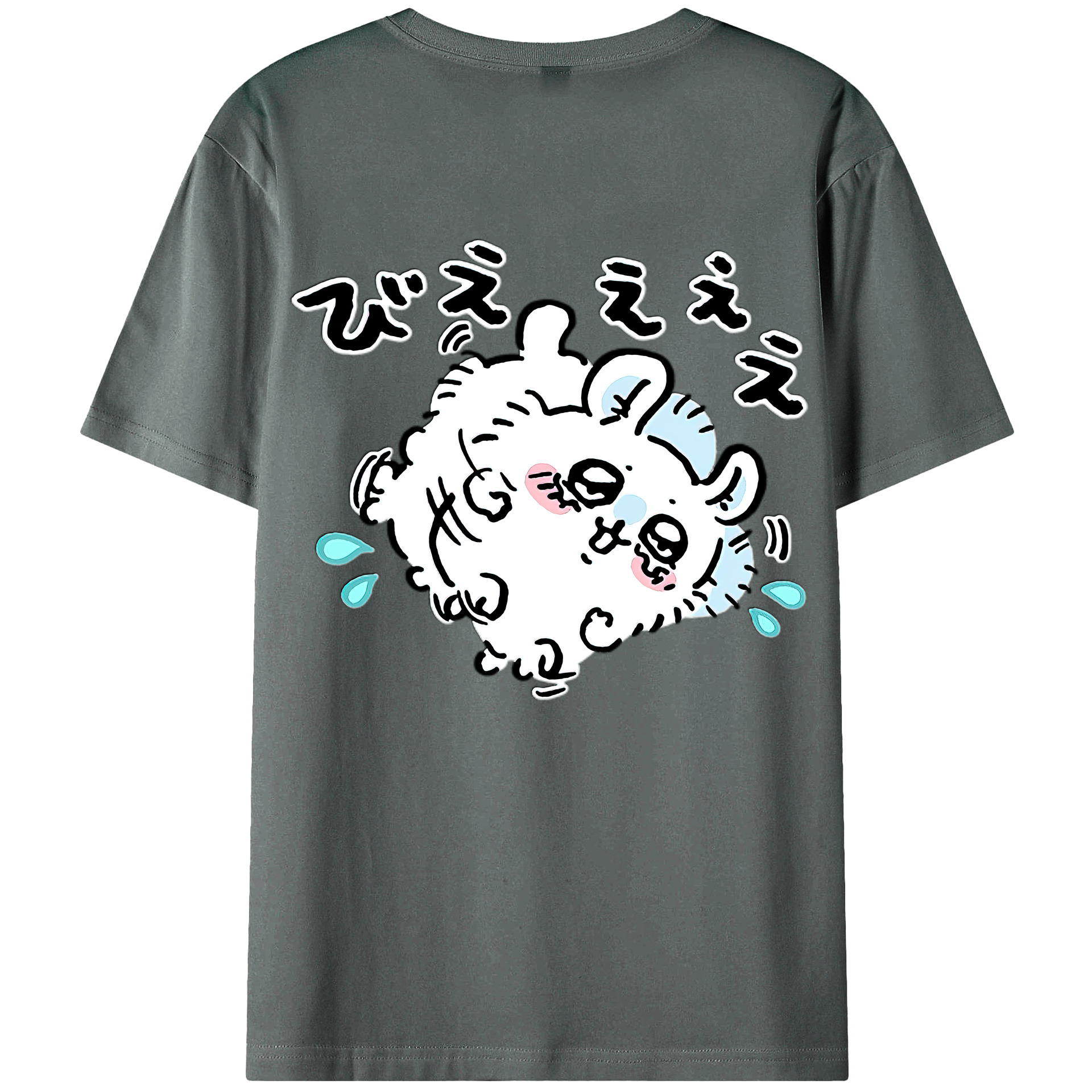 （画像用） ちいかわ モモンガ Chii-kawa Momonga 綿100％ メンズ半袖Tシャツ（バックプリント） 通気性